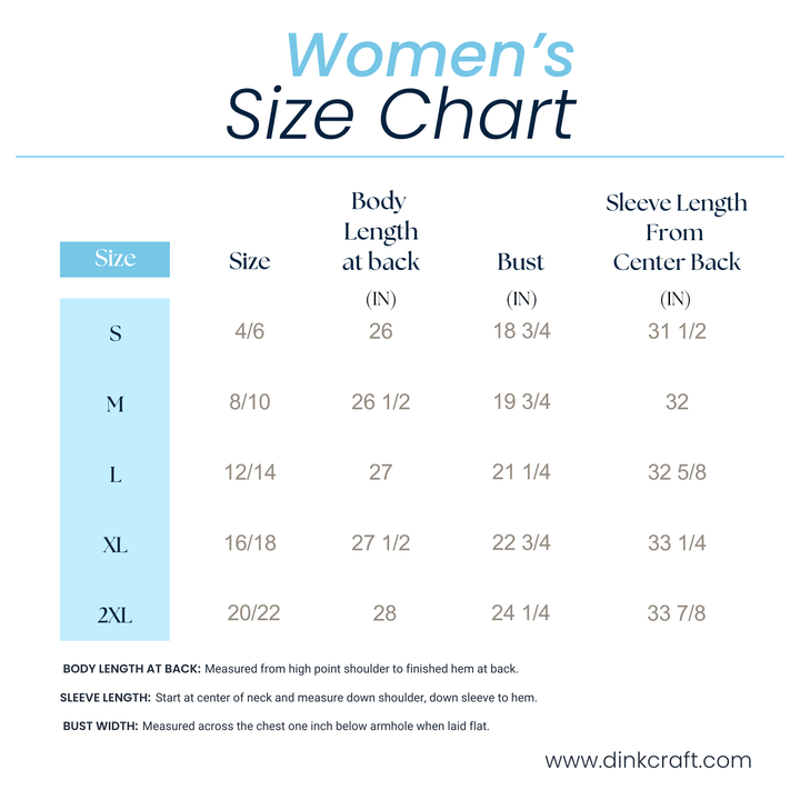 DinkCraft Women's Long Sleeve Performance Tee, Breathable, Soft, UV Protection, UPF50 Rating - DinkCraft