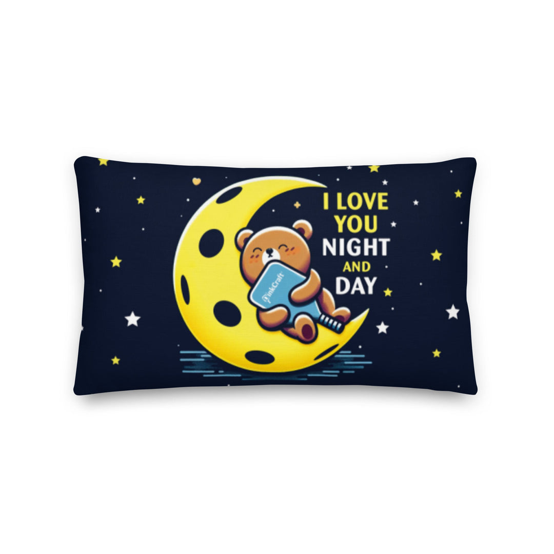 DinkCraft's "I Love You (Pickleball) Night and Day" Decorative Sofa Pillow – Fun Gift for Pickleball Lovers - DinkCraft