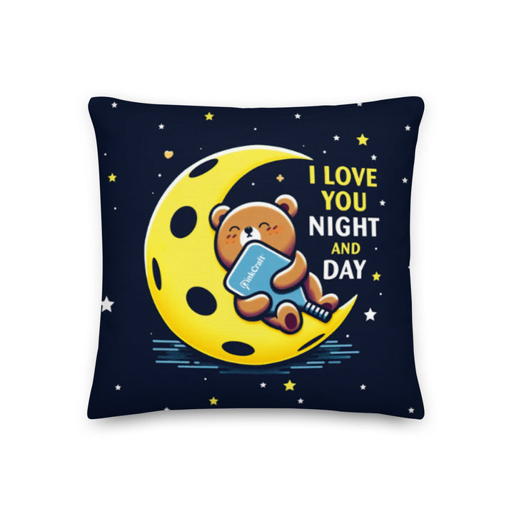 DinkCraft's "I Love You (Pickleball) Night and Day" Decorative Sofa Pillow – Fun Gift for Pickleball Lovers - DinkCraft